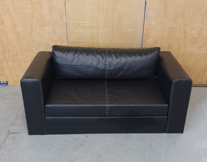 IKEA Black Faux Leather Pull Out Sofa Bed - EL104910
