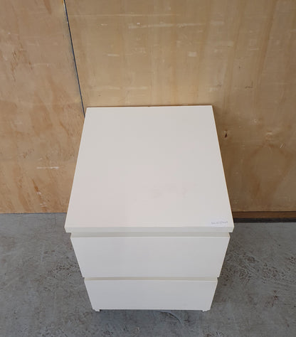 IKEA MALM White Single 2 Drawer Bedside Cabinet - EL103948