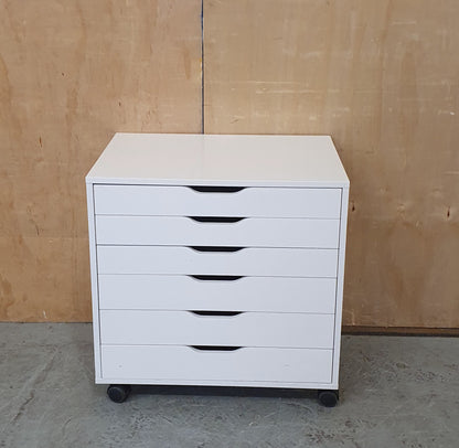 IKEA ALEX White Wood Storage Drawers on Castor Wheels - 104296