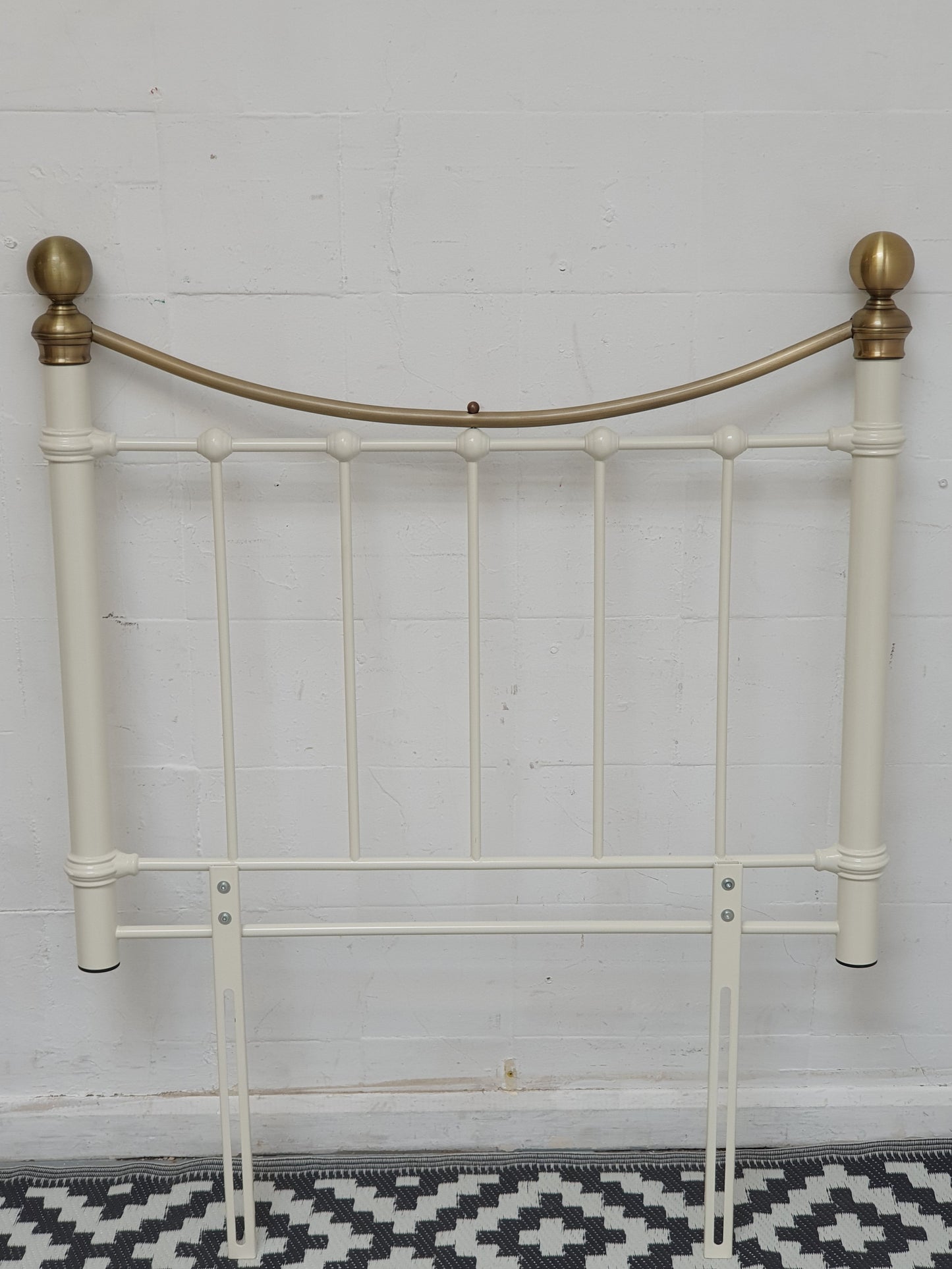 Brass and White Single Metal Headboard - 100500