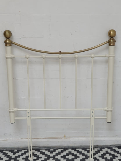 Brass and White Single Metal Headboard - 100500