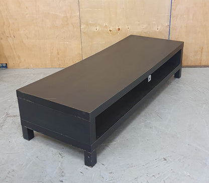 Large 2 Tier Black Wood Low Coffee Table - 150825-10