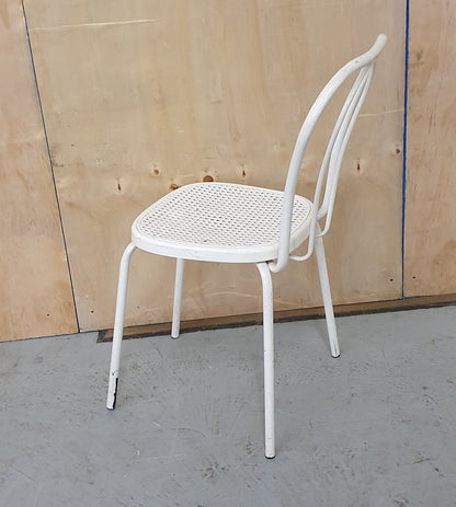 Single White Metal and Plastic Ratan Chair - 101178