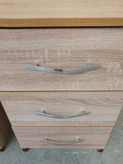 2 Matching Wood 3 Drawer Bedside Cabinets - EL104528 / EL104529