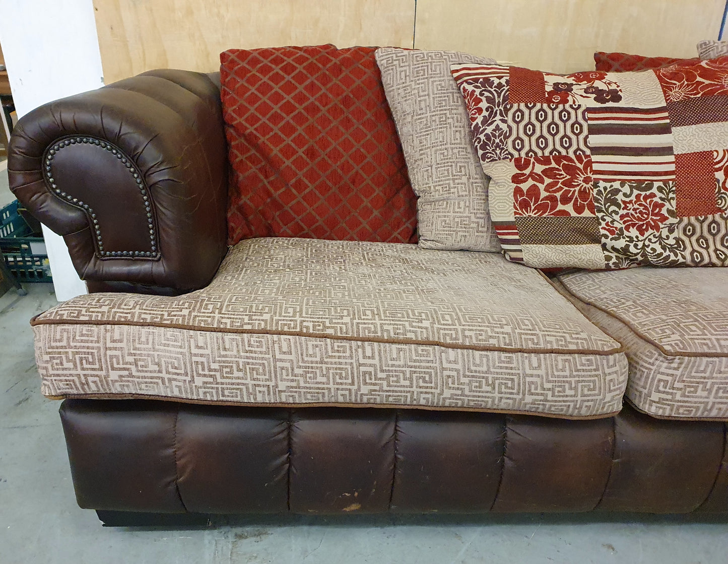 Brown 2 Seater Sofa with Cushioned Seat Back - 191024-01