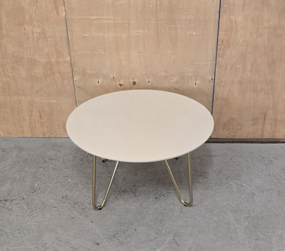 Cream Round Top Coffee Table with Gold Legs - EL104753