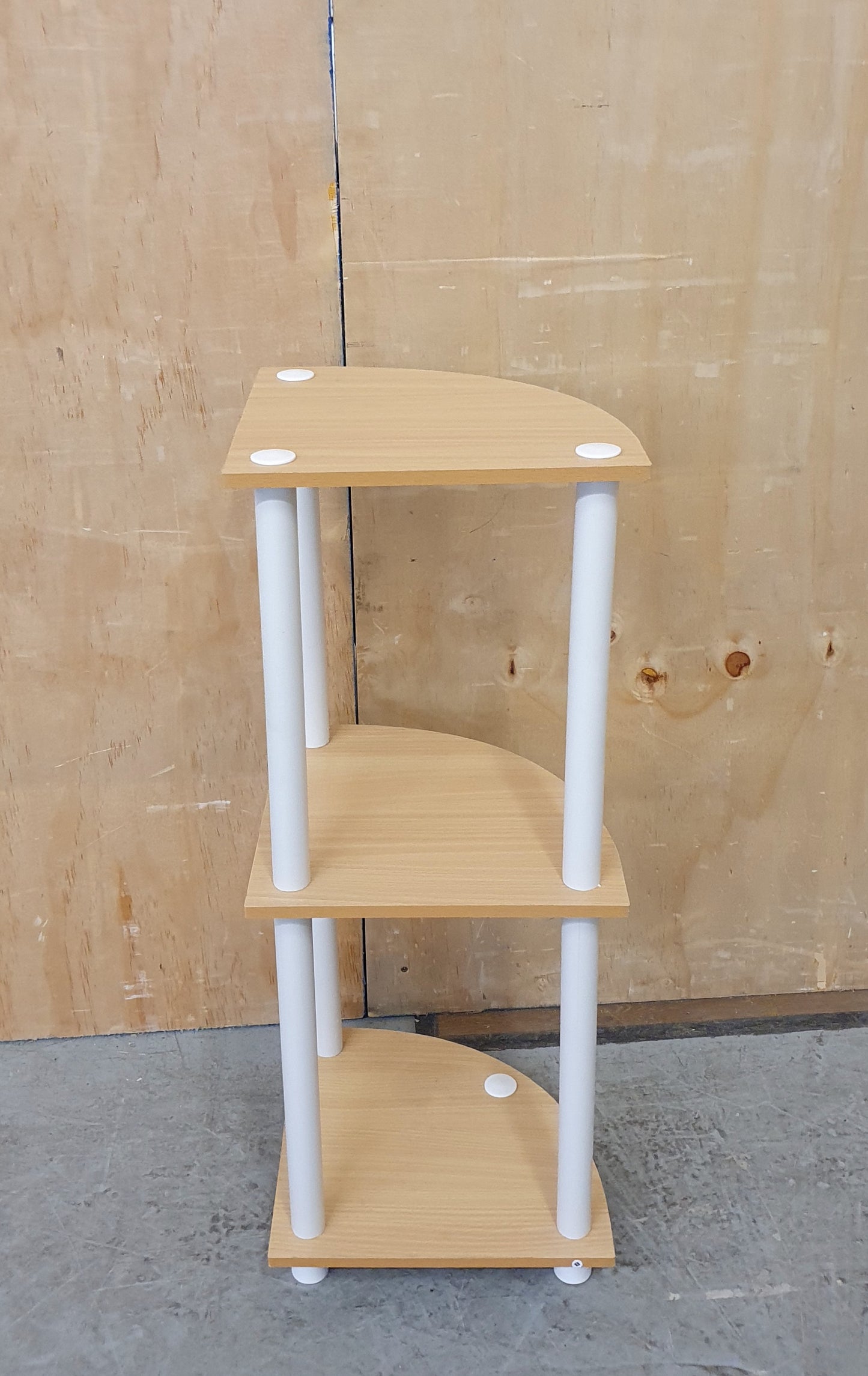 3 Tier Small Corner Shelving Unit with Wood Shelves - 104425