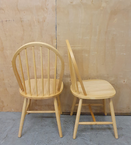 2 Matching Pine Spindle Back Dining Chairs - 104416 / 104417