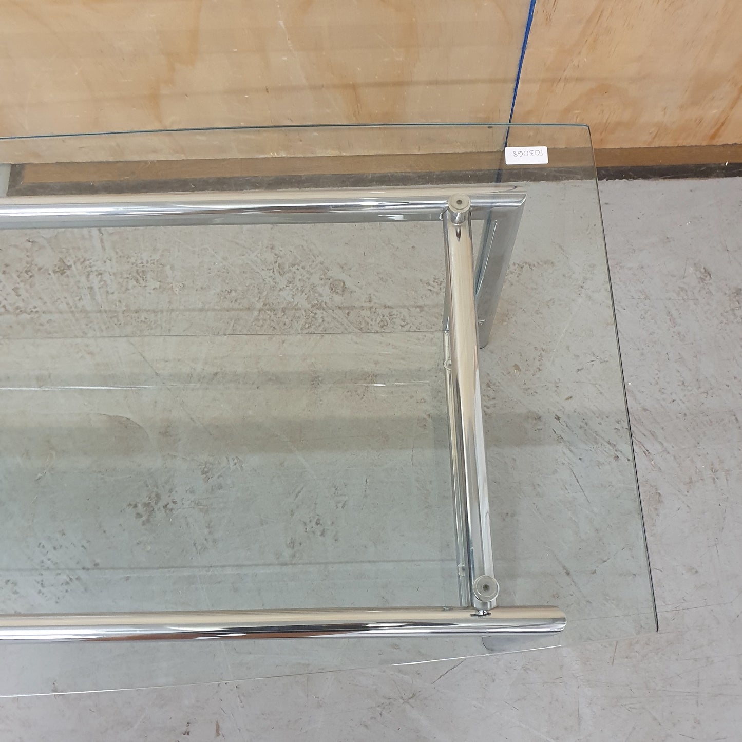 2 Tier Large Glass Top Chrome Frame Coffee Table - 103068