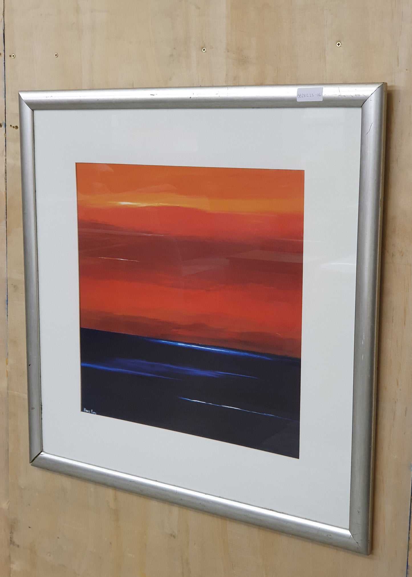 Abstract Sunset Painting in Silver Frame - BB281223-06