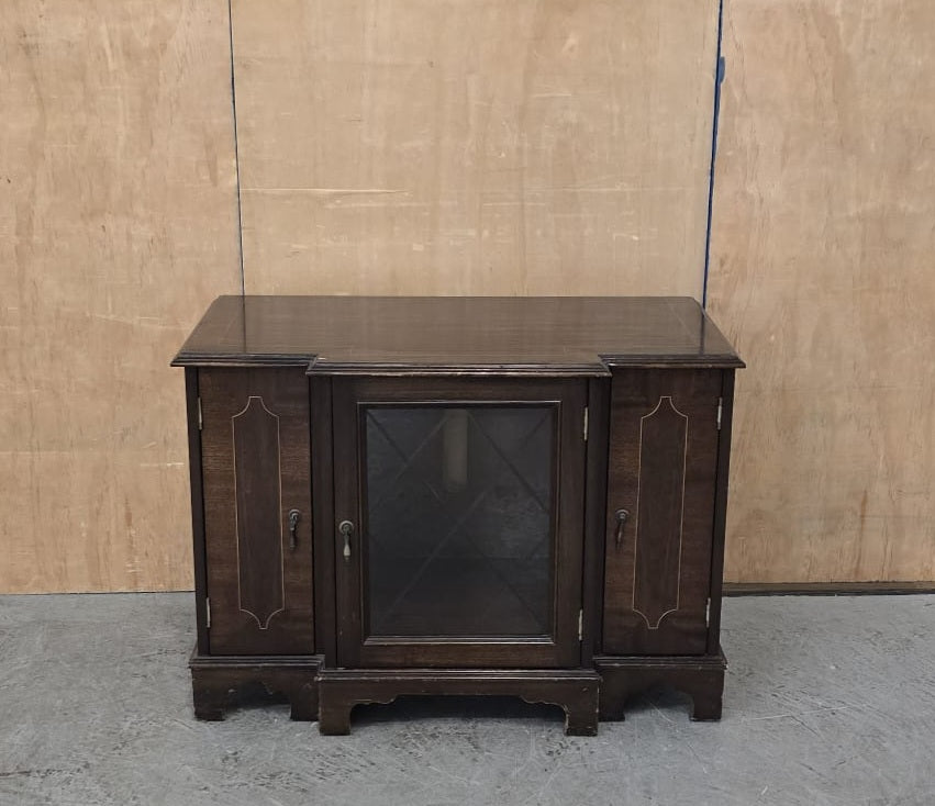 Vintage Mahogany Cabinet with 3 Doors and Open Top - 140925-04