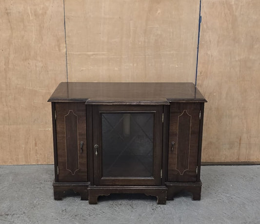 Vintage Mahogany Cabinet with 3 Doors and Open Top - 140925-04