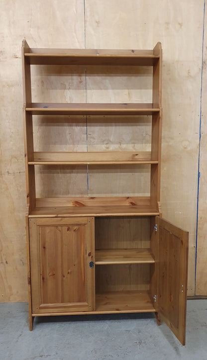 Tall Wooden Shelving Unit with 2 Bottom Doors - 103386