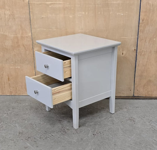 IKEA Single Light Grey Wood 2 Drawer Bedside Cabinet - 104715