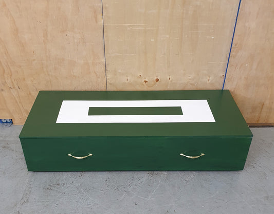 Dark Green Wooden Storage Trunk/Box with Removable Lid and Castor Wheels - 010525-02
