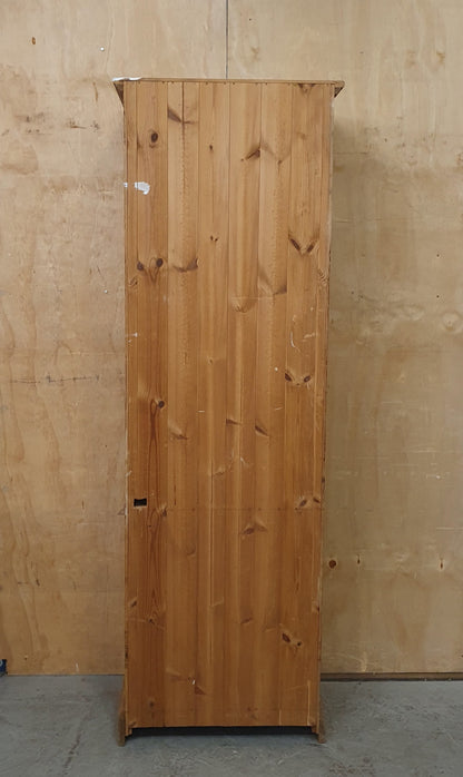 Tall Pine Display Cabinet with 3 Shelves and 1 Bottom Door - 104808