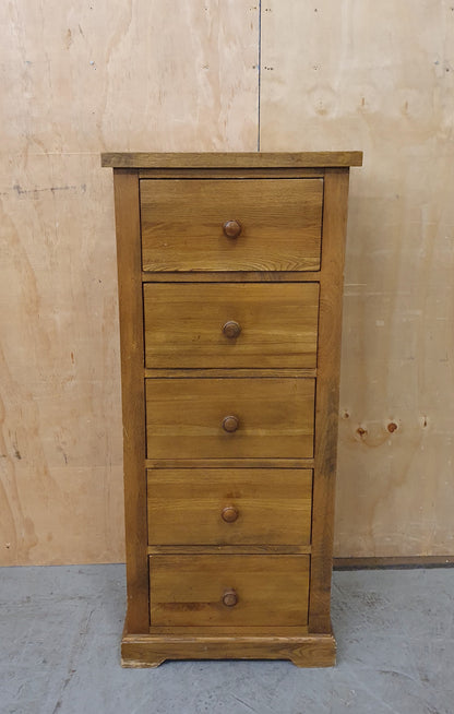 5 Drawer Wood Tallboy with Round Wood Handles - 103563