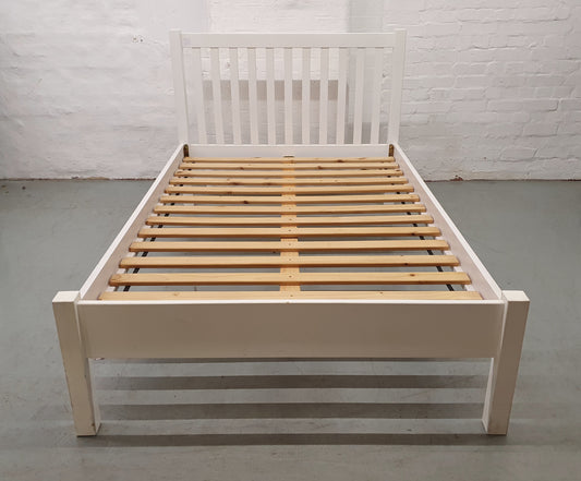 Queen Size White Wooden Bedframe - 102752