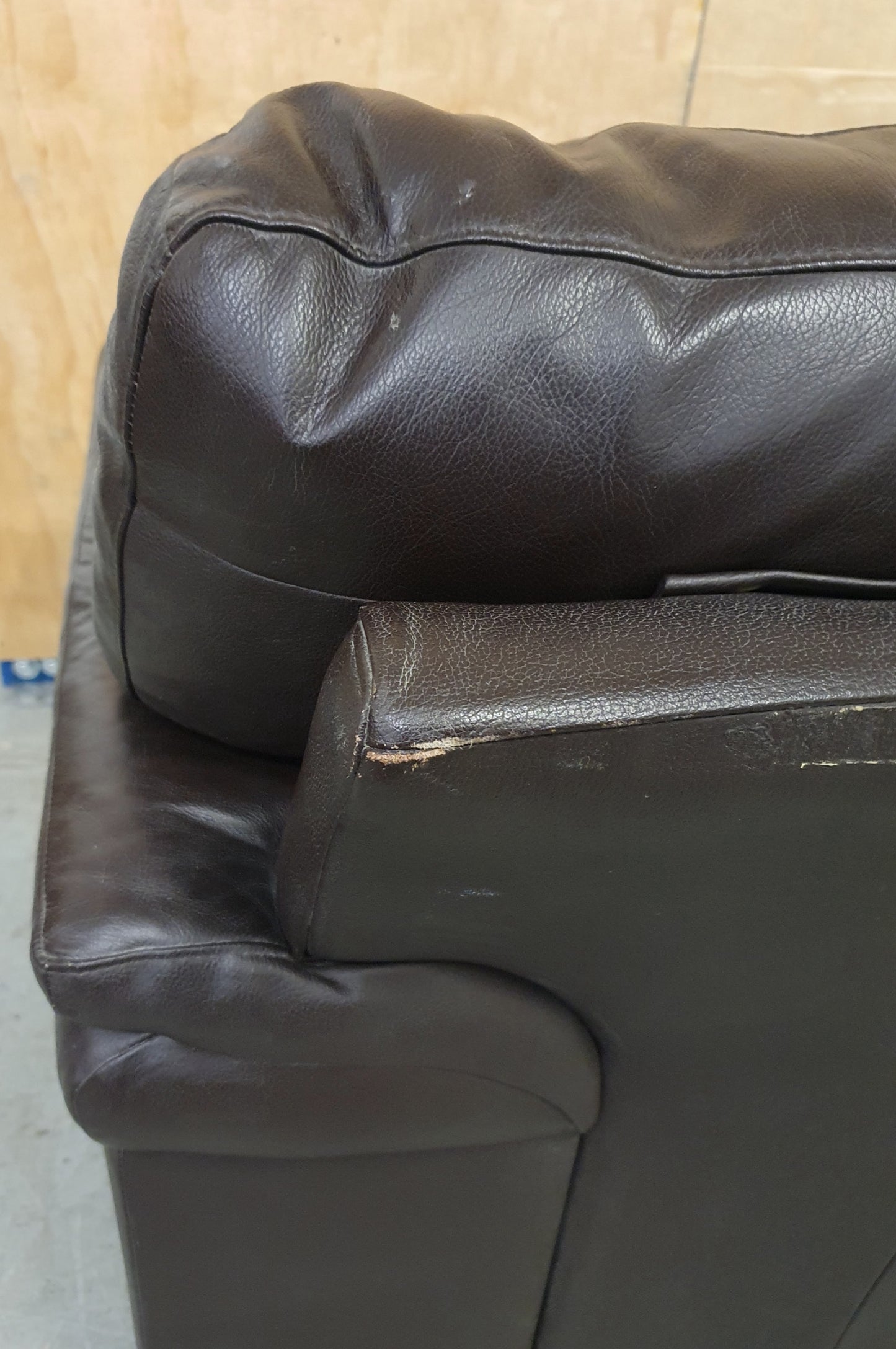 Brown Leather 2 Seater Sofa with Detachable Zipped Back Rests - 104869