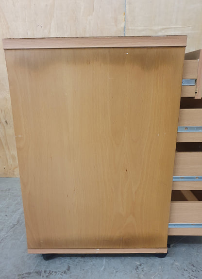 4 Drawer Lockable Wooden Filing Cabinet on Wheels - EL104373