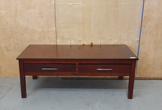 Mahogany Low Coffee Table with 2 Drawers - EL101974