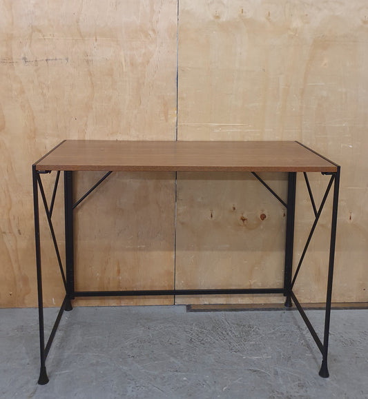 Small Modern Desk with Wood Top and Black Metal Frame - 104835