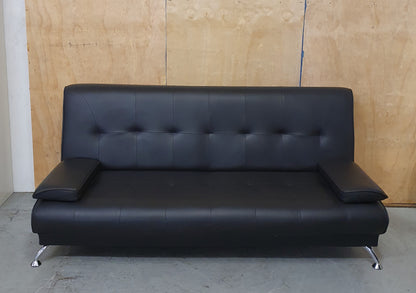 Black Faux Leather Click-Clak Sofa Bed - 104765