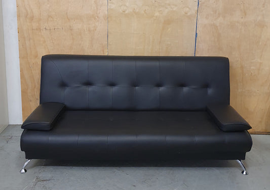 Black Faux Leather Click-Clak Sofa Bed - 104765
