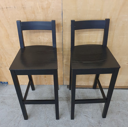 IKEA STENSELE Black High Table and 2 Tall Chairs - 104436 / 104437 / 104438