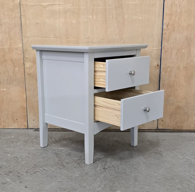 IKEA Single Light Grey Wood 2 Drawer Bedside Cabinet - 104715