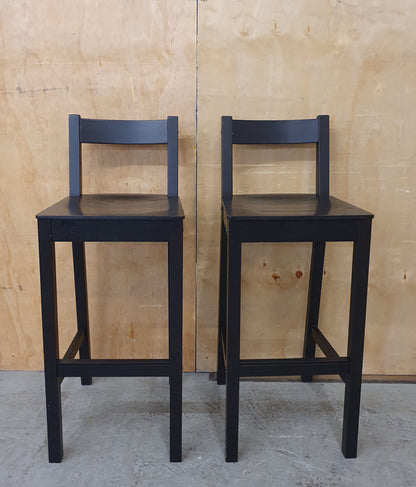 IKEA STENSELE Black High Table and 2 Tall Chairs - 104436 / 104437 / 104438