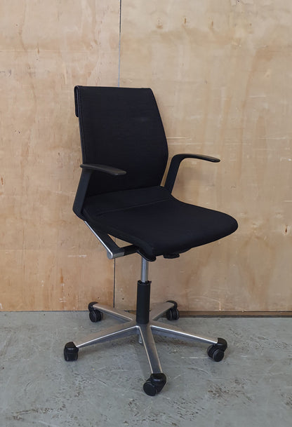 Black Fabric Office Chair on Castor Wheels - 104340