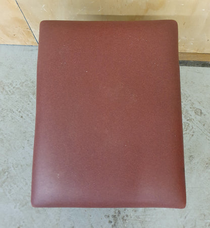 Maroon Vinyl Top Raised Wooden Footstool - EL102907