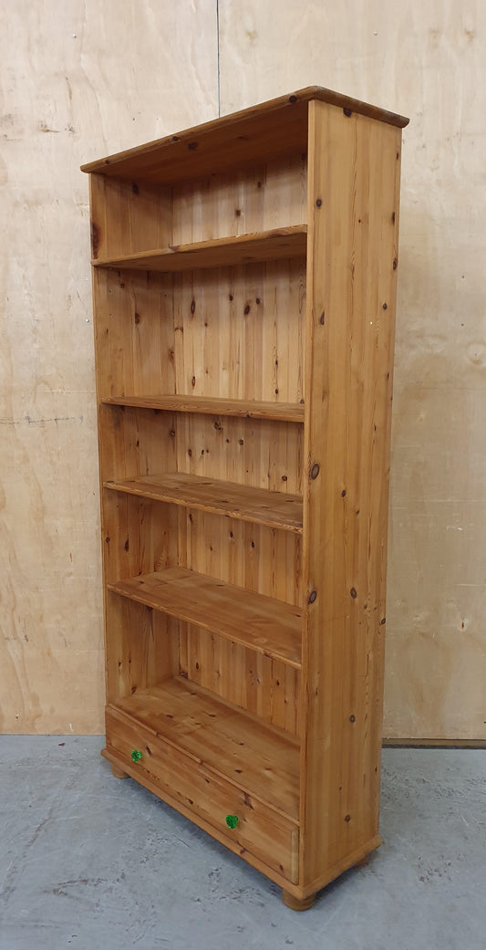 Tall Pine Bookcase with Bottom Drawer - 104848