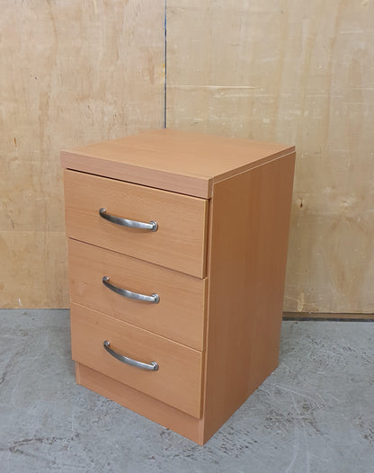 Single Wood Bedside Cabinet with 3 Drawers - 180925-04