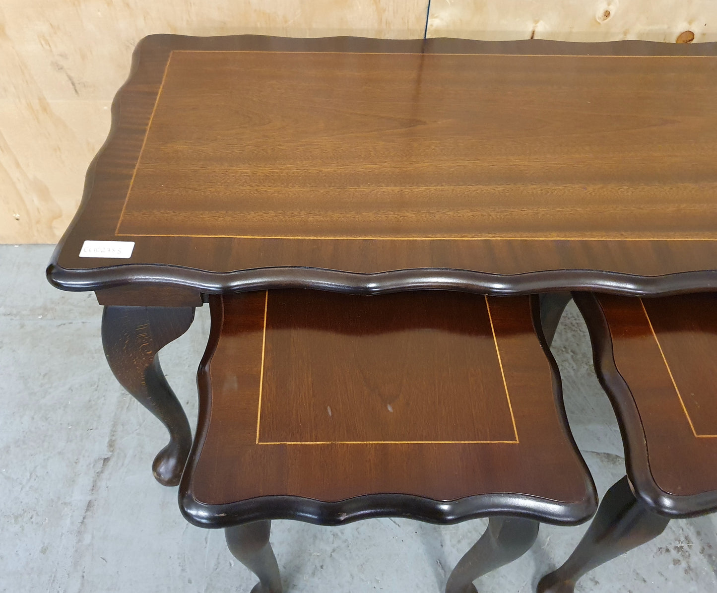 Mahogany Large Coffee Table with 2 Small Nest of Tables and Cabriole Legs - EL102783