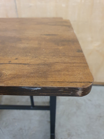 2 Tier Height Adjustable Small Wood Desk with Black Metal Frame - 104884