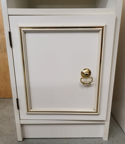 2 Matching White Wood Bedside Cabinets with Gold Trim - EL101459 / EL101460