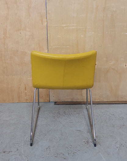 Single Mustard Soft Leather Chair with Chrome Frame - EL103493