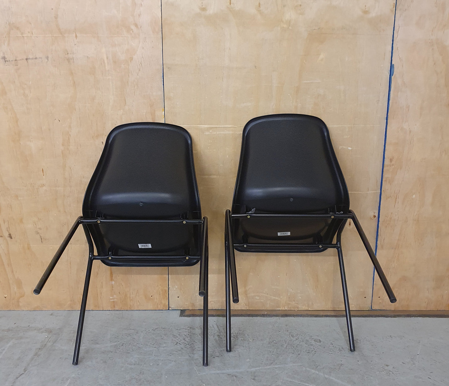 2 Matching Black Stackable Chairs - 103112 / 103113