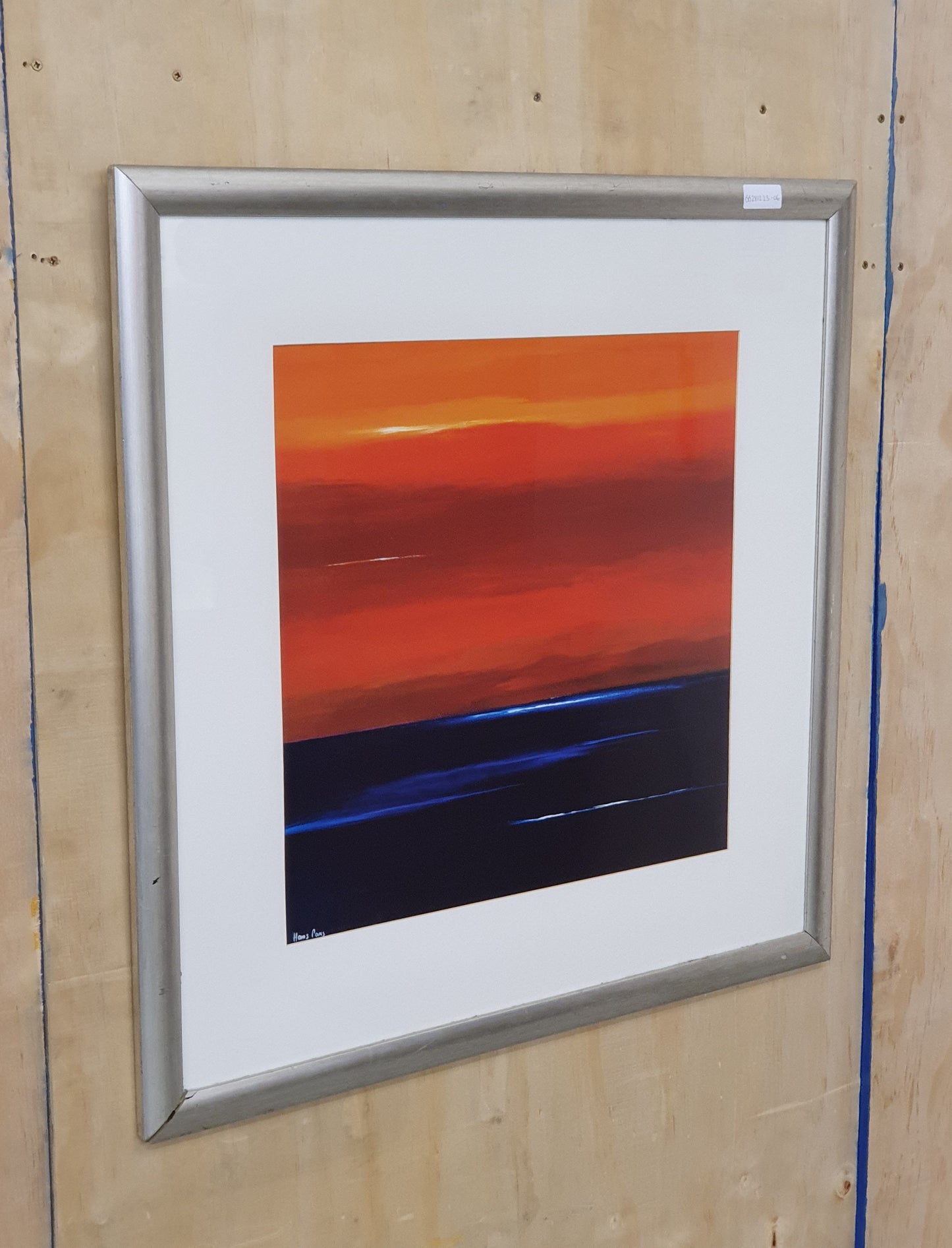 Abstract Sunset Painting in Silver Frame - BB281223-06