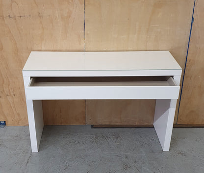IKEA MALM White Wood Large Dressing Table with 1 Drawer and Removable Glass Top Surface - 104039