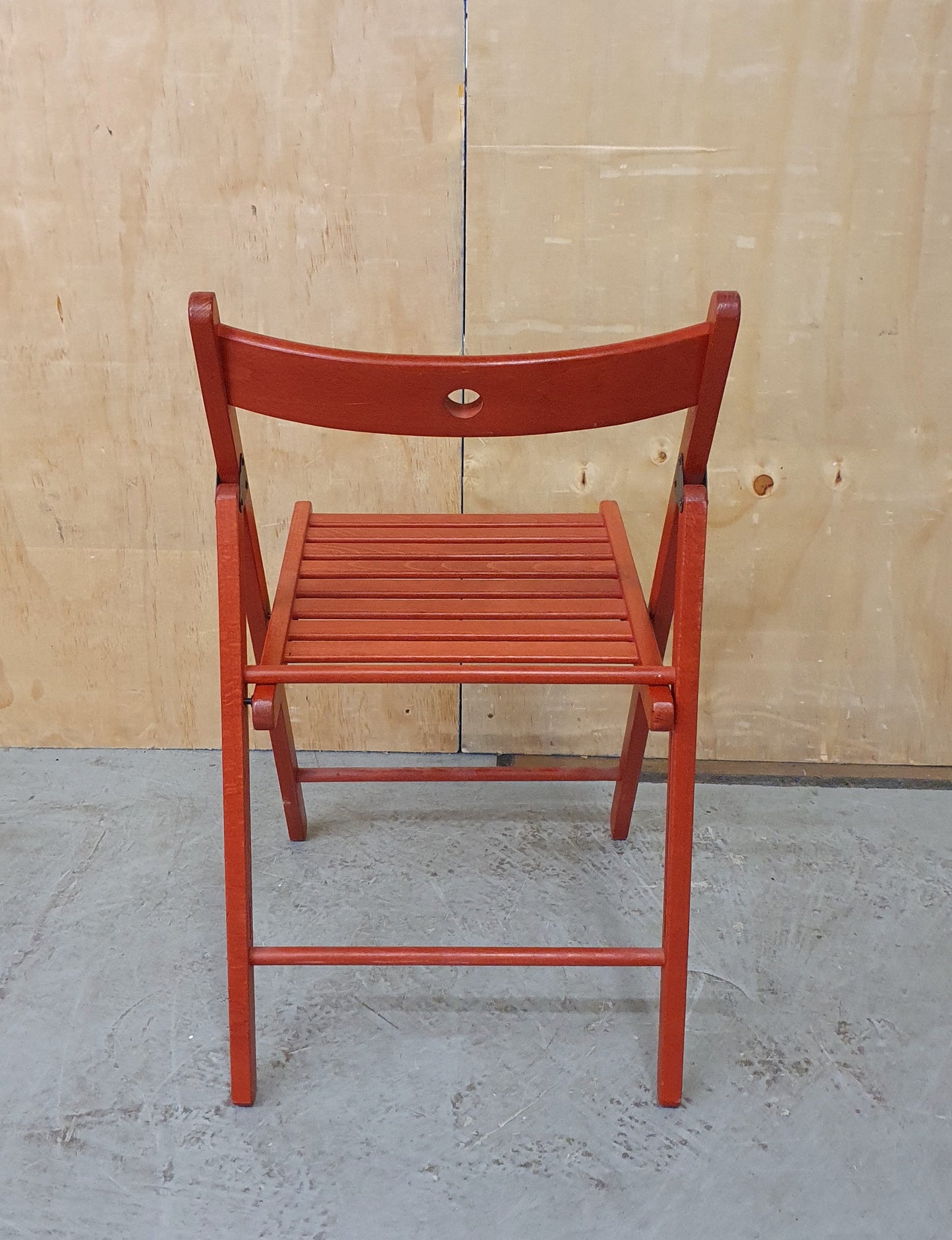IKEA Single Red Wooden Slatted Seat Folding Chair - 103854