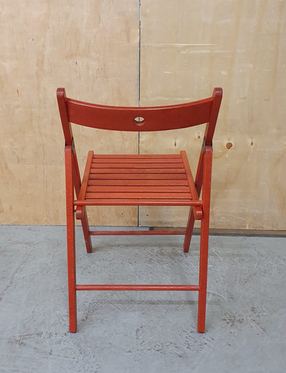 IKEA Single Red Wooden Slatted Seat Folding Chair - 103854