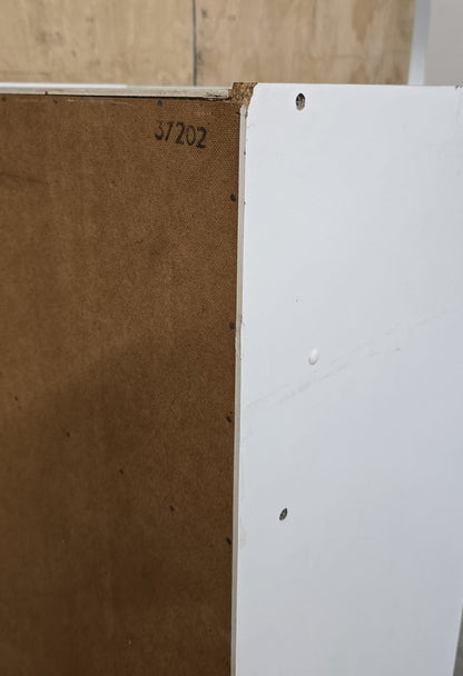 2 Door White Wood Wardrobe with Top Open Section - 110925-01