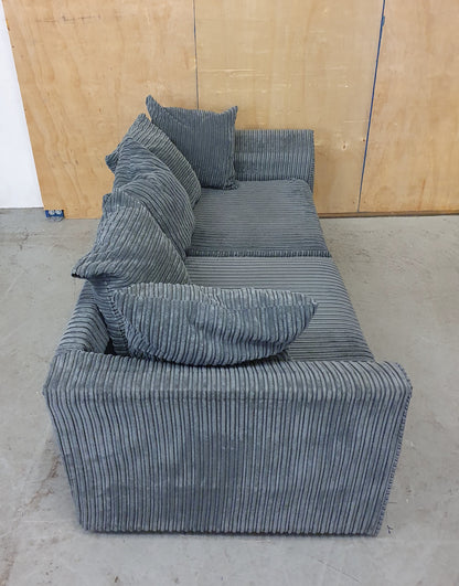 Grey Chunky Corduroy 2 Seater Sofa - 104857