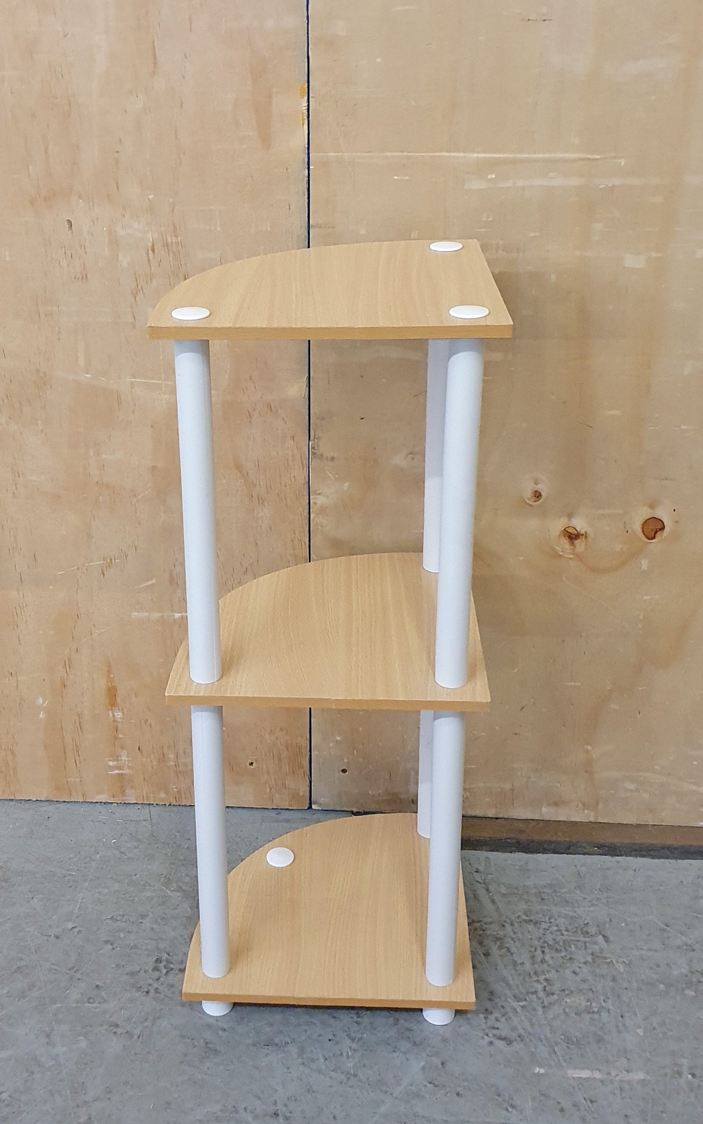 3 Tier Small Corner Shelving Unit with Wood Shelves - 104425