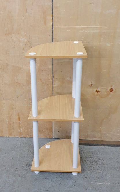 3 Tier Small Corner Shelving Unit with Wood Shelves - 104425