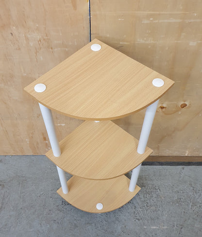 3 Tier Small Corner Shelving Unit with Wood Shelves - 104425