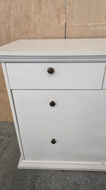 White Wood 4 Drawer Chest of Drawers - 310825-02
